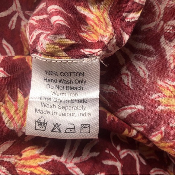 DAUGHTERS OF INDIA Kyra Midi Dress Sumac Cotton Block Print Beachy Boho 2XL XXL - Picture 9 of 9